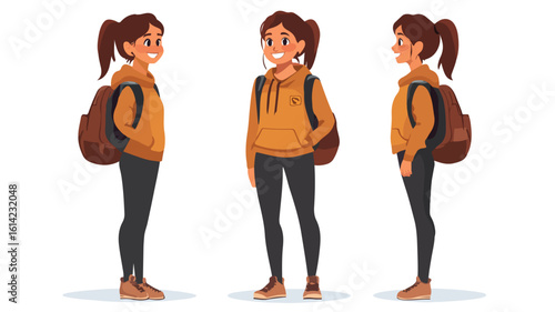 Cheerful Indian Student Wide Angle Portrait