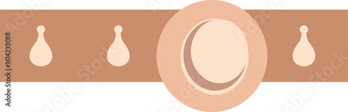 Hat on hallway hanger vector illustration