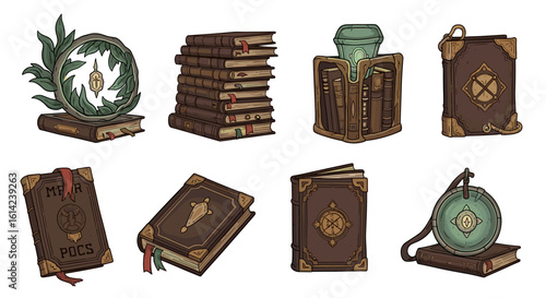 Enchanted collection: Fantasy spell books and magical artifacts artwork