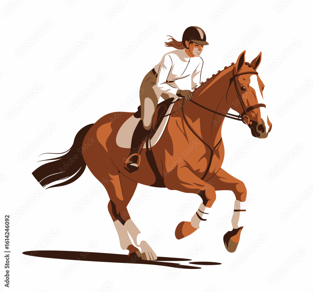 A skilled equestrian rider gracefully jumps over a fence on a gorgeous brown horse, showcasing talent, precision, and the beauty of horseback riding in motion. A skilled equestrian rider gracefully jumps over a fence on a gorgeous brown horse, showcasing talent, precision, and the beauty of horseback riding in motion.