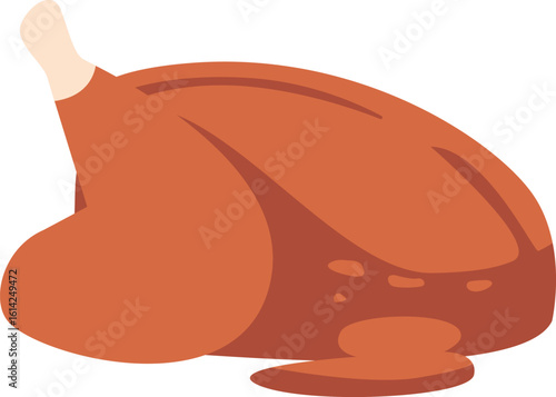 Grilled whole hen vector illustration