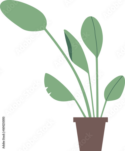 Eco-friendly office flowerpot vector illustration
