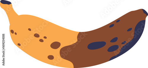 Rotten banana fruit vector illustration