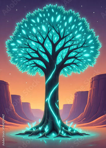 Luminous Oasis: Desert Nightglow