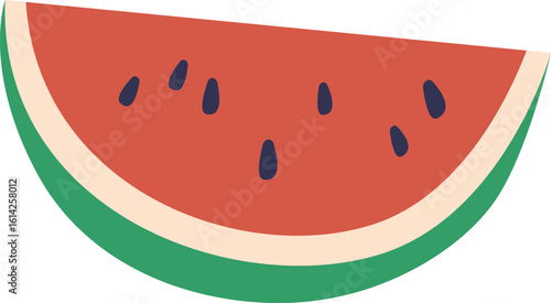 Watermelon slice sweet berry vector illustration
