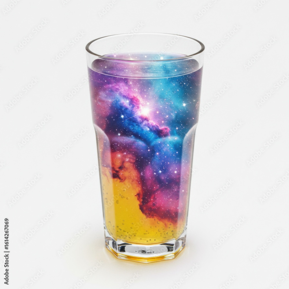 Cosmic Nebula in a Glass of Yellow Drink Cosmic Nebula in a Glass of Yellow Drink