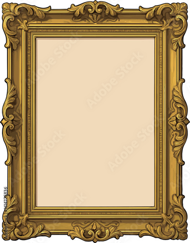 金のゴージャスな額縁のイラスト