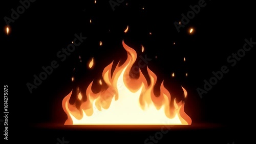 Abstract animated fire effect graphic design element