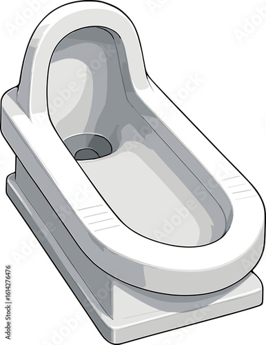 白い和式便器のイラスト