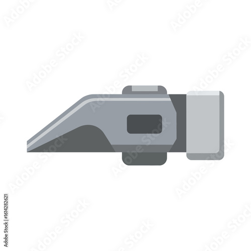 Gray saxophone mouthpiece isolated on white background.