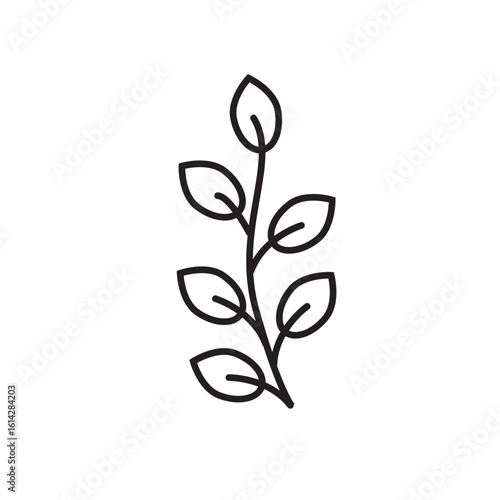 Aesthetic leaf vector lineart 