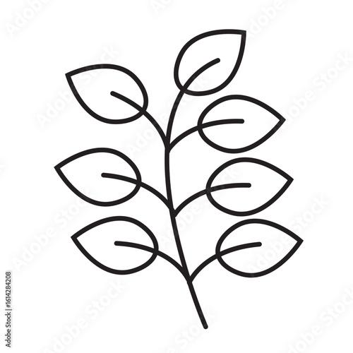 Aesthetic leaf vector lineart 
