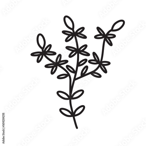 Aesthetic leaf vector lineart 