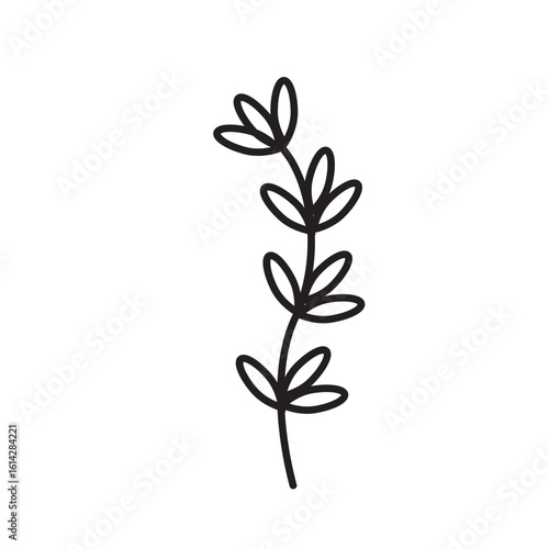 Aesthetic leaf vector lineart 