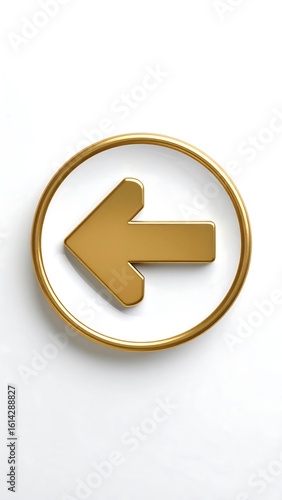 Gold arrow icon in a circle
