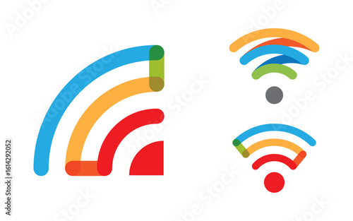 Wifi internet Connection concept icon logo illustration design v1.6