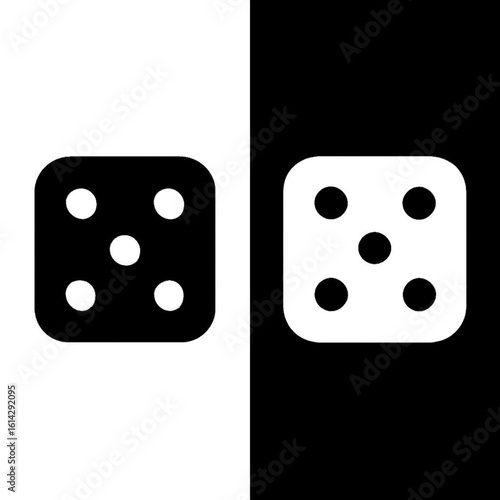 Line Tracing Worksheet - Solid Dice Shape Black and White Contrast for Kids