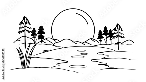 Moonlight casting cool blue shadows