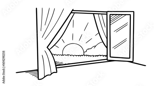Sunset lighting through a window with dramatic shadows