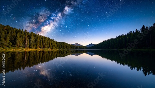 湖面に映る星空