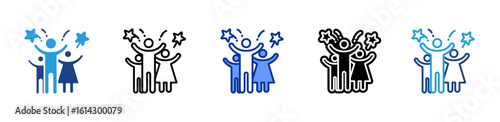 Family icon sheet multiple style collection