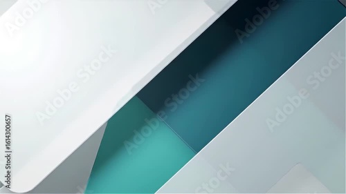 Abstract geometric background with moving clean white and turquoise shapes a corporate animation
