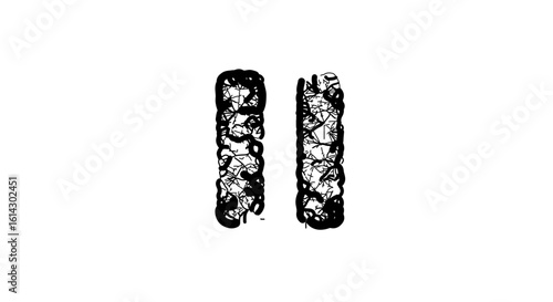 Social network icon abstract pause symbol vector illustration with grunge texture for graphic design and creative projects vector