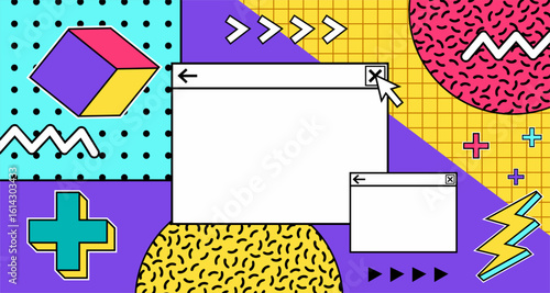 90s vibes asset element retro vintage separated clip art pop art illustration editable