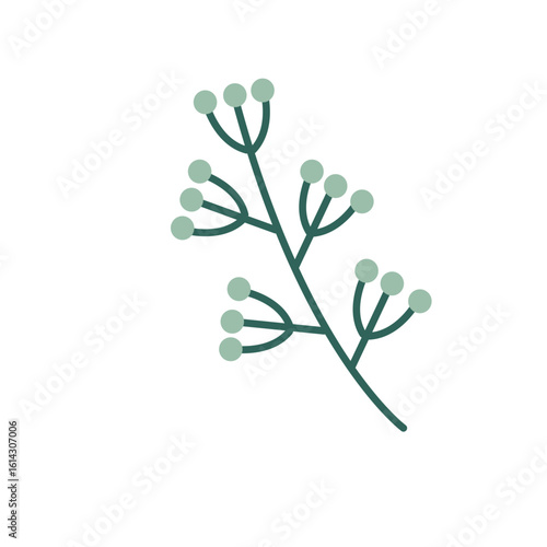 Minimalist winter botanical illustration in soft pastel tones, perfect for seasonal wall art, greeting cards, and elegant nature-themed design during the cold season