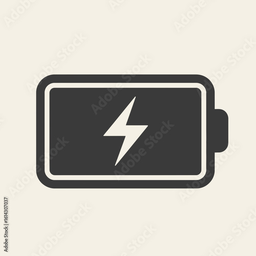Battery icon with lightning bolt symbol on a neutral background. Free Download Battery icon with lightning bolt symbol on a neutral background. - GFXLoad