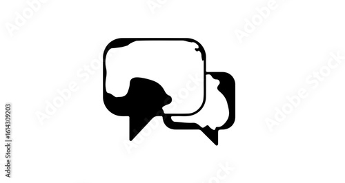 Interface icon black and white speech bubbles communication icon vector illustration for social media and messaging apps vector