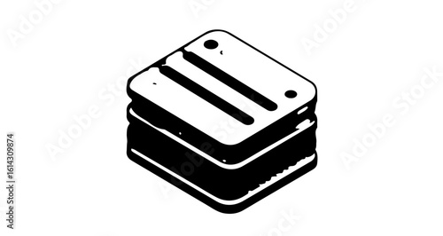 Interface icon illustration of stacked sandwich maker plates kitchen appliance for cooking breakfast and lunch meals at home vector