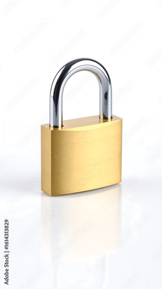 Gold padlock isolated on white Gold padlock isolated on white