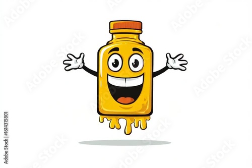 Video - Friendly oil bottle cartoon with bright expression and clean detailing, perfect for use in car service branding or animations.