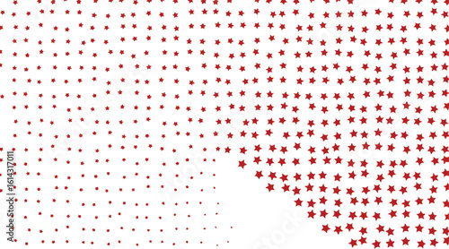 A vibrant abstract background features numerous tiny red stars scattered across a clean white surface, creating an appealing digital pattern.