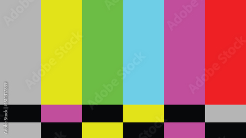 TV loses signal. tv test screen pattern for television calibration no text. vector illustration