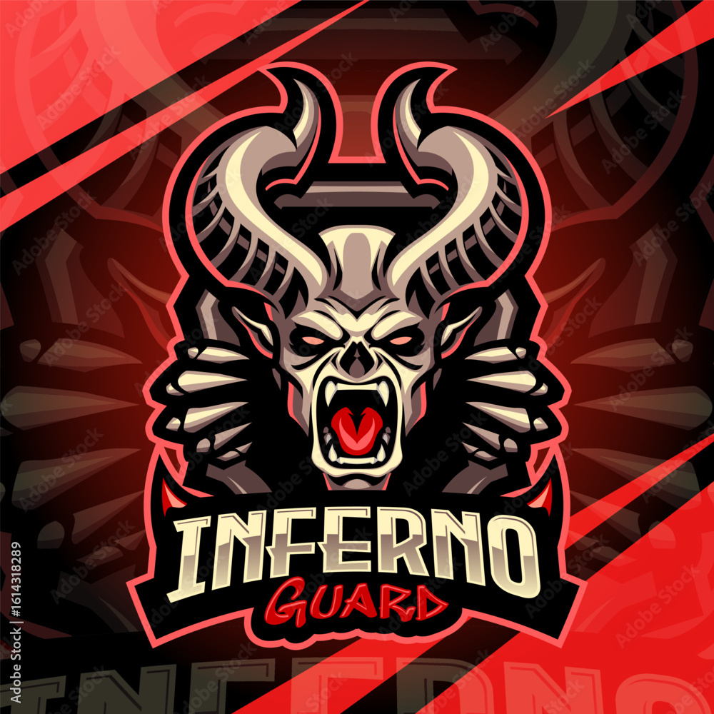 Inferno guard esport mascot logo design Inferno guard esport mascot logo design