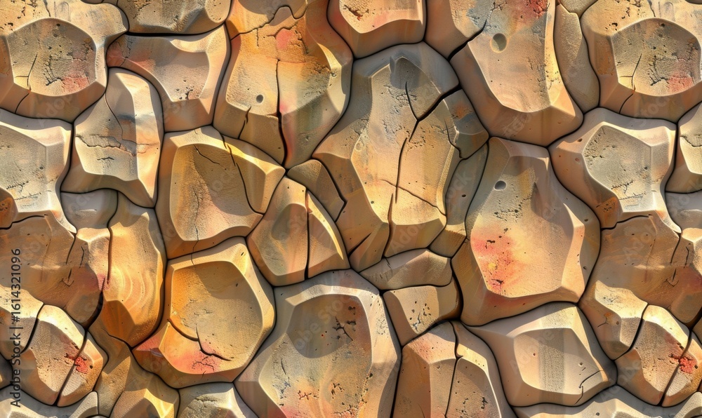 Fototapeta premium Detailed rock texture displaying earthy brown and beige surface patterns