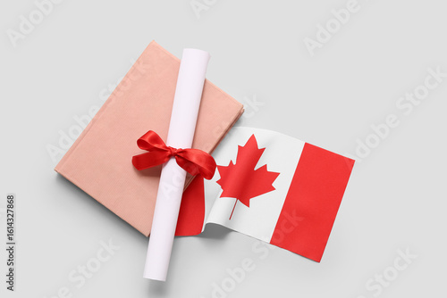 Diploma with red ribbon, Ca...