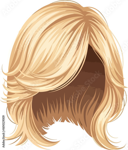 3D Render of a Stylish Blonde Wig, Hairpiece, or Toupee
