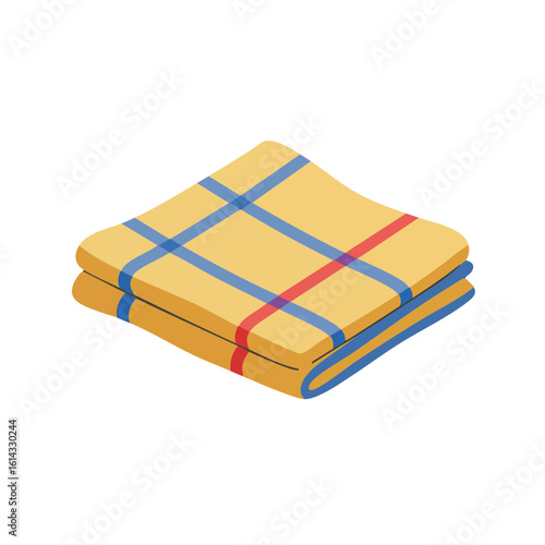 Vector illustration of folded rag on white background, cleaning and household use