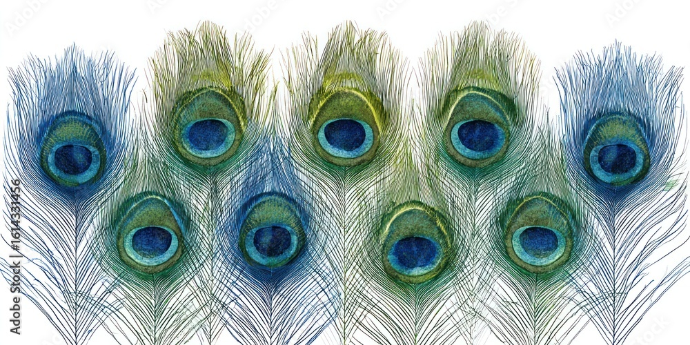 Obraz premium Peacock Feathers: A Vibrant Display of Nature's Artistry