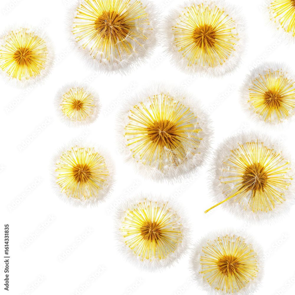 Obraz premium Close-up of dandelion-like paper decorations