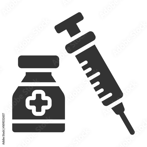 Vaccination Icon Glyph Style. Vector Illustration Design