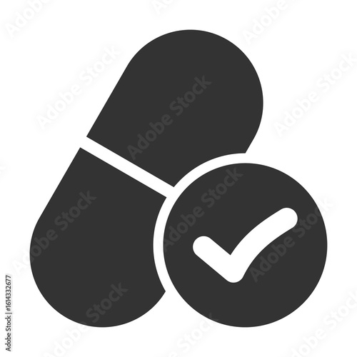 Generic Drug Icon Glyph Style. Vector Illustration Design