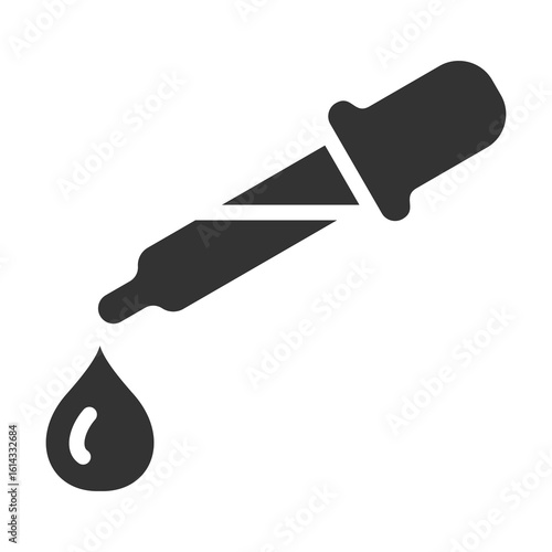 Pipette Icon Glyph Style. Vector Illustration Design