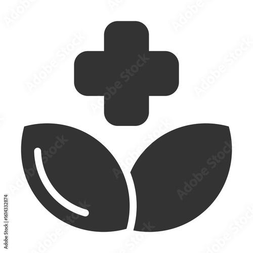 Herbal Icon Glyph Style. Vector Illustration Design