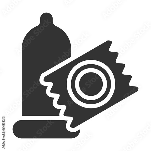 Condom Icon Glyph Style. Vector Illustration Design