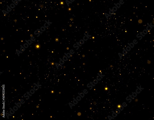 Golden sparkles on black background