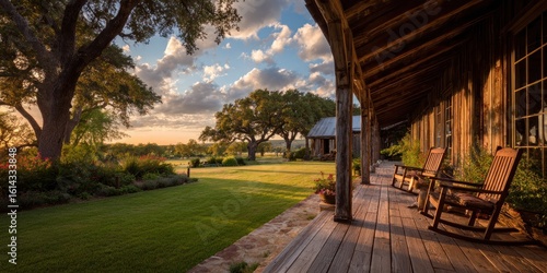 Tranquil Sunset at a Rustic Texas Ranch